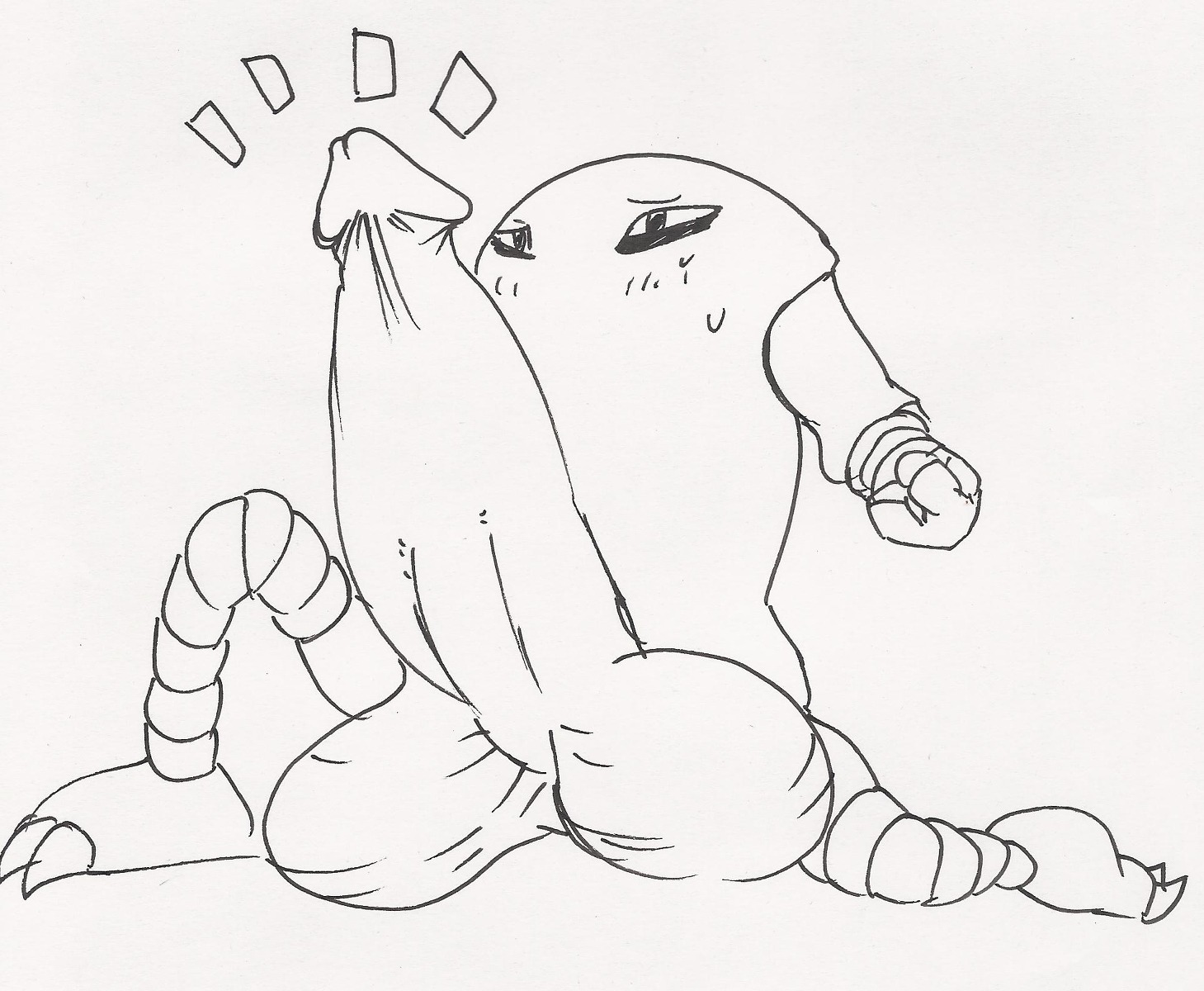 big_penis gigantic_penis hitmonlee huge_penis hyper_penis male male_only monochrome nintendo penis pokemon pokemon_(species) rule34 solo