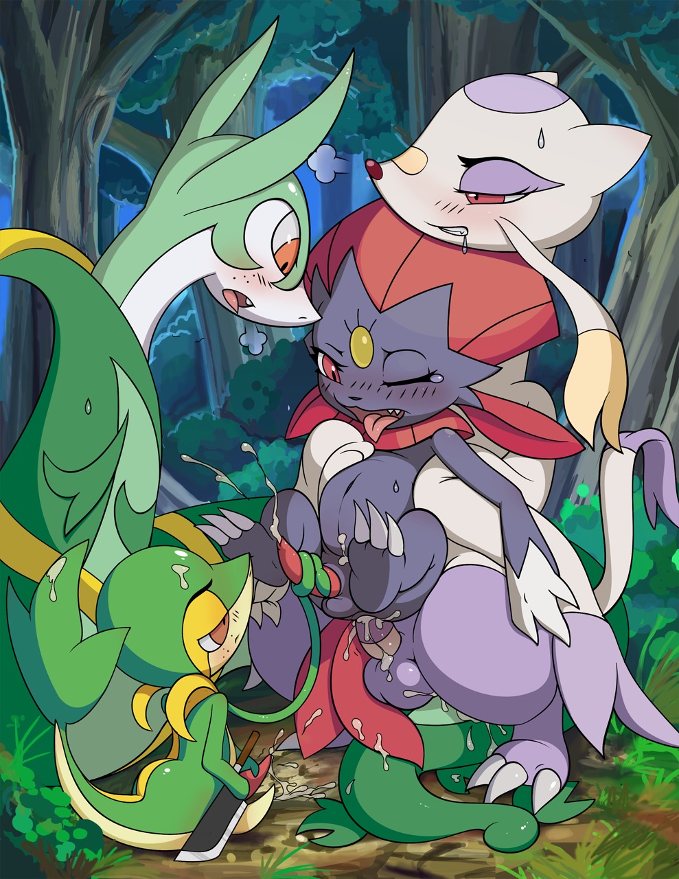baginazard freckles furry male mienshao multiple_males no_humans pokemon pokemon_(species) rule34 serperior snivy tagme tricksta weavile yaoi
