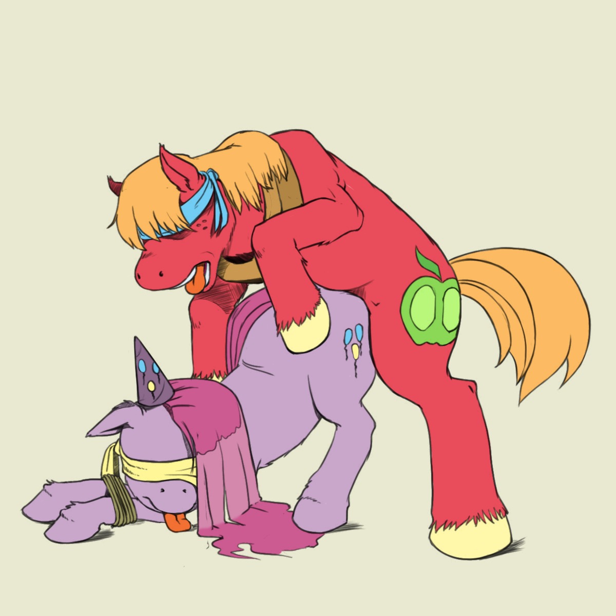1:1 all_fours big_macintosh_(mlp) blindfold clothing cutie_mark digital_media_(artwork) doggystyle duo e621 earth_pony equid equine female female_penetrated feral feral_on_feral friendship_is_magic from_behind_position hair hasbro hat headgear headwear hi_res hooves horse intraspecies kevinsano male male/female male_penetrating male_penetrating_female mammal my_little_pony orange_hair penetration pink_hair pinkamena_(mlp) pinkie_pie_(mlp) pony quadruped sex tail tongue tongue_out