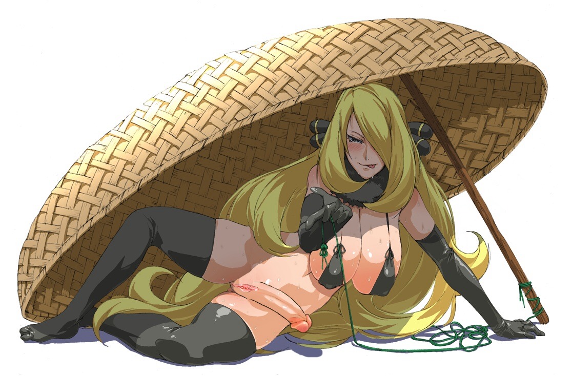 1futa breasts clothes color cynthia_(pokemon) futa_only futa_sans_balls futanari human human_only intersex intersex_only jaga_note penis pokemon pussy rule34 solo tagme vulva