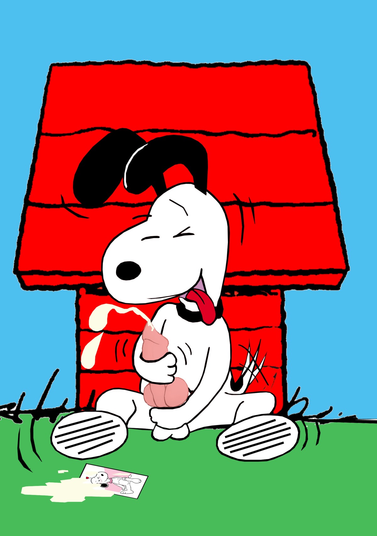 absurd_res animal_genitalia animal_penis beagle bodily_fluids canid canine canine_genitalia canine_penis canis cum cumshot doghouse domestic_dog e621 ejaculation erection eyes_closed genital_fluids genitals hi_res hunting_dog knot male mammal masturbation peanuts_(comic) penile penile_masturbation penis scent_hound snoopy snoopy_doghouse solo tail tolpain tongue tongue_out two-handed_masturbation