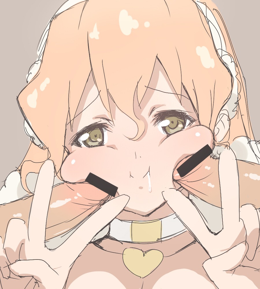 cheek_poke collar cum cum_in_mouth double_v earmuffs male muginami penis penis_on_face poin rinne_no_lagrange rule34 v