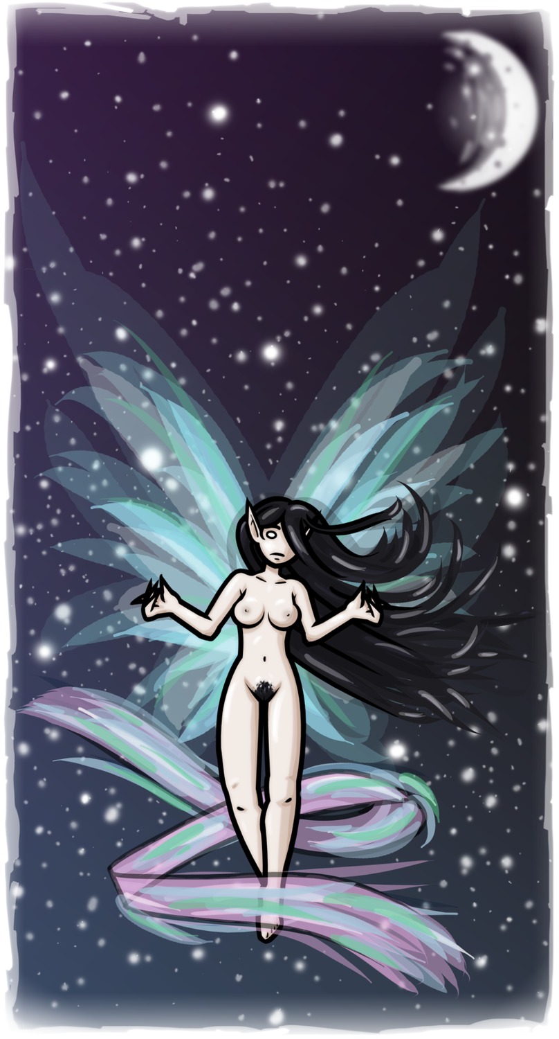 1girls areolae black_hair breasts deity desna_(pathfinder) female female_only goddess long_hair looking_at_viewer moon nipples nude nude_female pathfinder pubic_hair pussy rule34 solo solo_female tagme unshaved_pussy whodrewthis