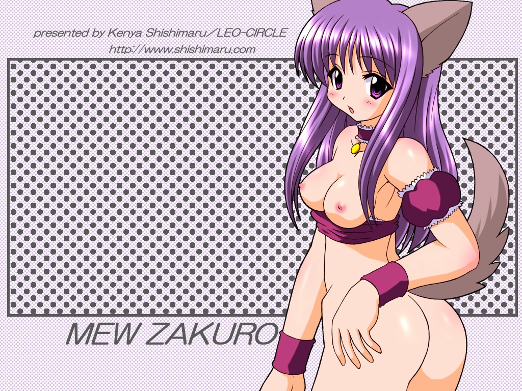 1girls animal_ears ass blush bottomless breasts breasts_out choker color female female_only kemonomimi long_hair looking_at_viewer looking_back magical_girl mew_zakuro open_mouth rule34 shiny_skin shishimaru_ken'ya small_breasts solo tagme tail tokyo_mew_mew wolf_tail zakuro_fujiwara