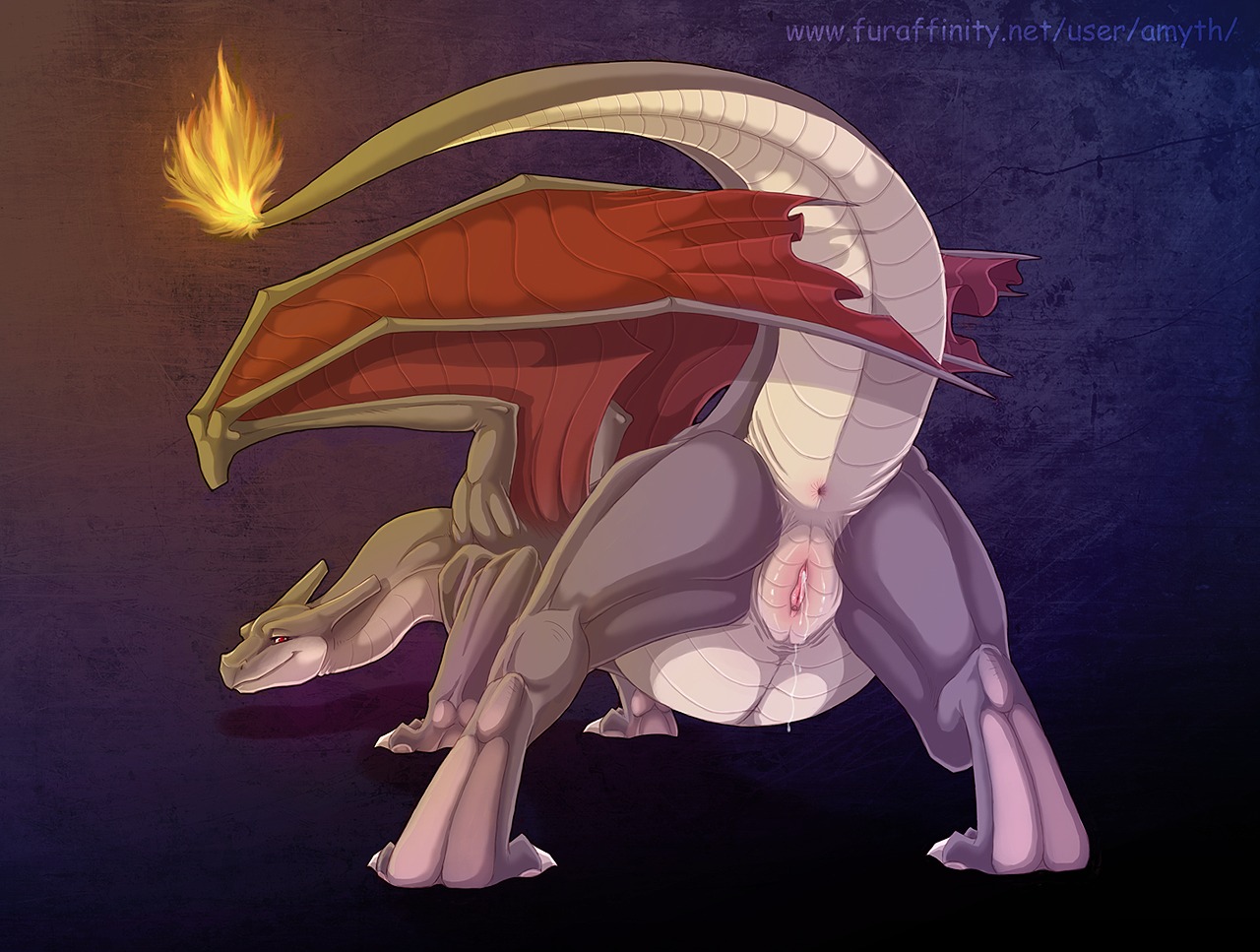 all_fours amyth anus back_view barefoot charizard claws closed_mouth color female female_only feral feral_only fire grey_skin horns looking_back nintendo nude open_eyes pok&eacute;mon_(species) pokemon pokemon_(species) pussy pussy_juice raised_tail red_eyes rule34 shiny_charizard shiny_pokemon solo tail tail_fire vulva wings