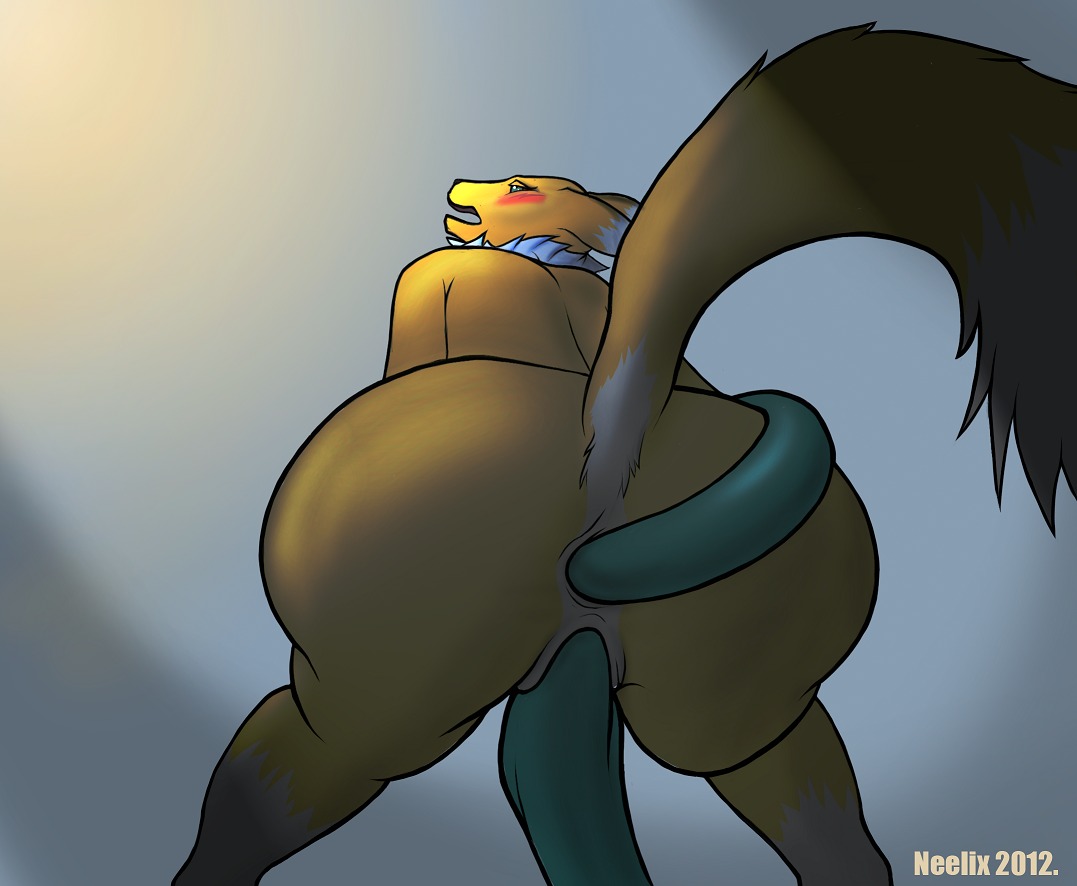 2012 anal anal_penetration anthro anus bandai_namco big_butt blue_eyes blush butt canid canine digimon digimon_(species) double_penetration e621 female fox_tail fur genitals mammal multiple_penetration neelix open_mouth penetration renamon solo tail tentacles text vaginal vaginal_penetration vulva white_body white_fur wide_hips yellow_body yellow_fur
