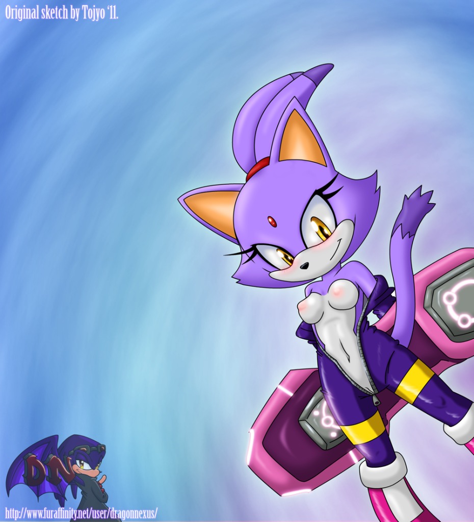 2011 amber_eyes anthro blaze_the_cat blaze_the_rider blush bodysuit boot breasts dragon_nexus exposed_breasts extreme_gear feline female fur furry hover_board looking_at_viewer navel nipples ponytail purple pussy rule34 sega solo sonic_(series) sonic_riders tail tied_hair tojyo undressing unzipped