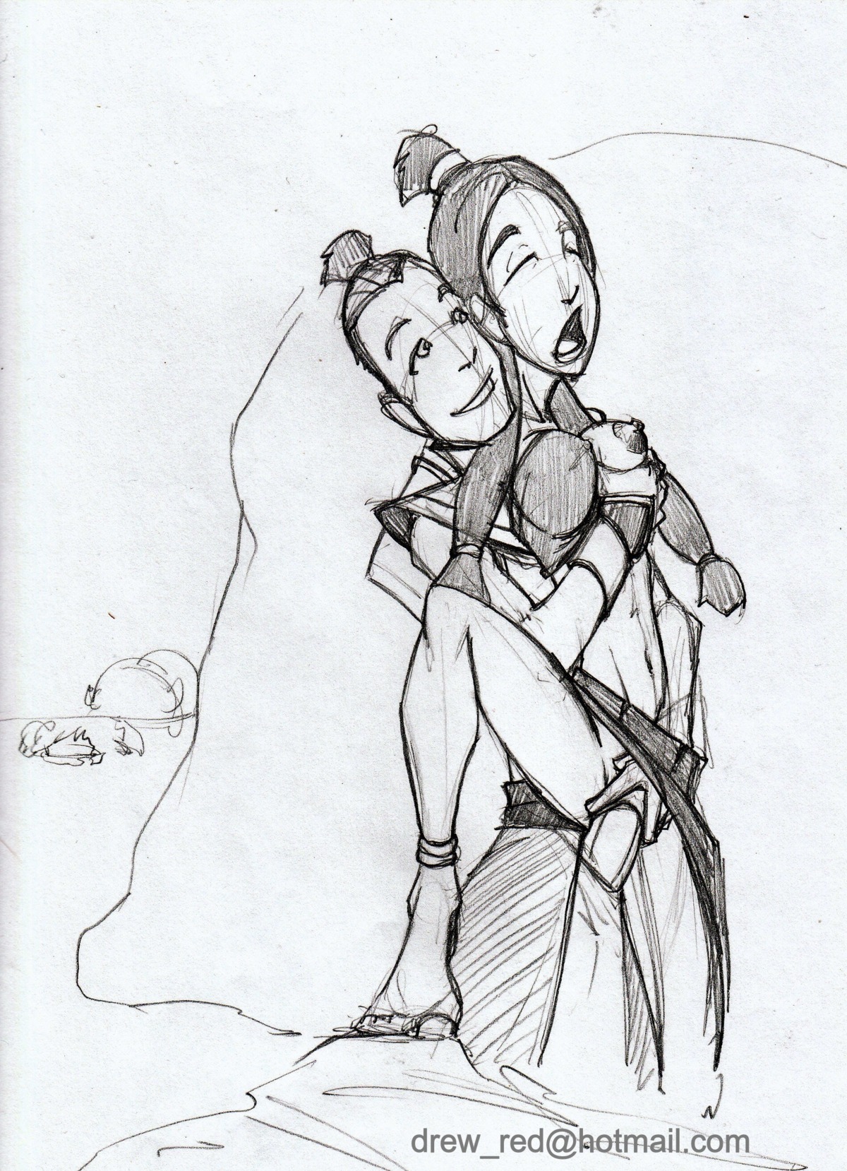 avatar_the_last_airbender breasts clothed_sex clothing dark-skinned_female dark-skinned_male dark_skin erect_nipples erect_nipples_under_clothes female human katara large_breasts male monochrome nipples reddrew rule34 sketch sokka straight tagme