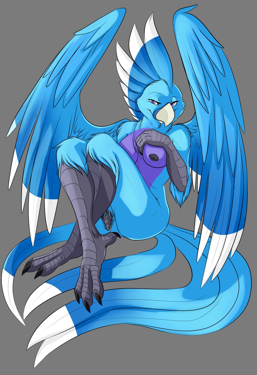 4_toes 5_fingers anisodactyl anthro anyare avian avian_feet beak bedroom_eyes biped bird black_claws black_nipples black_vulva blue_body blue_feathers blue_wings bodily_fluids breasts butt chest_tuft claws cloud_(amaterasu1) cockatoo crossed_legs e621 feather_hair feathered_wings feathers feet female fingers front_view genital_fluids genitals half-closed_eyes hand_on_breast hi_res hybrid looking_at_viewer macaw medium_breasts multicolored_body multicolored_feathers multicolored_wings narrowed_eyes neotropical_parrot nipples non-mammal_breasts non-mammal_nipples nude parrot pinup pose pseudo_hair purple_body purple_eyes purple_feathers seductive simple_background sitting smile solo spix's_macaw toe_claws toes true_parrot tuft two_tone_wings vaginal_fluids vulva white_body white_feathers white_wings wings