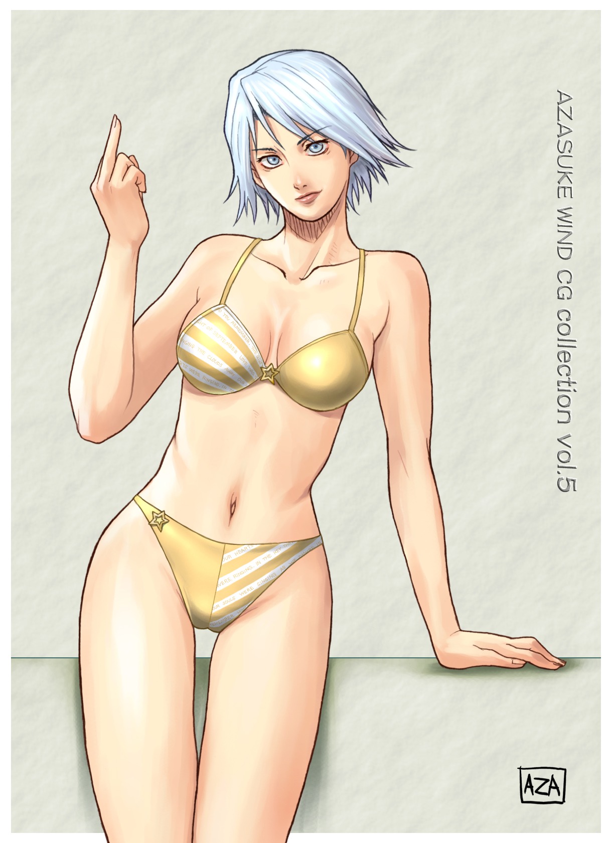 azasuke bikini christie_(doa) dead_or_alive female highres middle_finger rule34 swimsuit tecmo