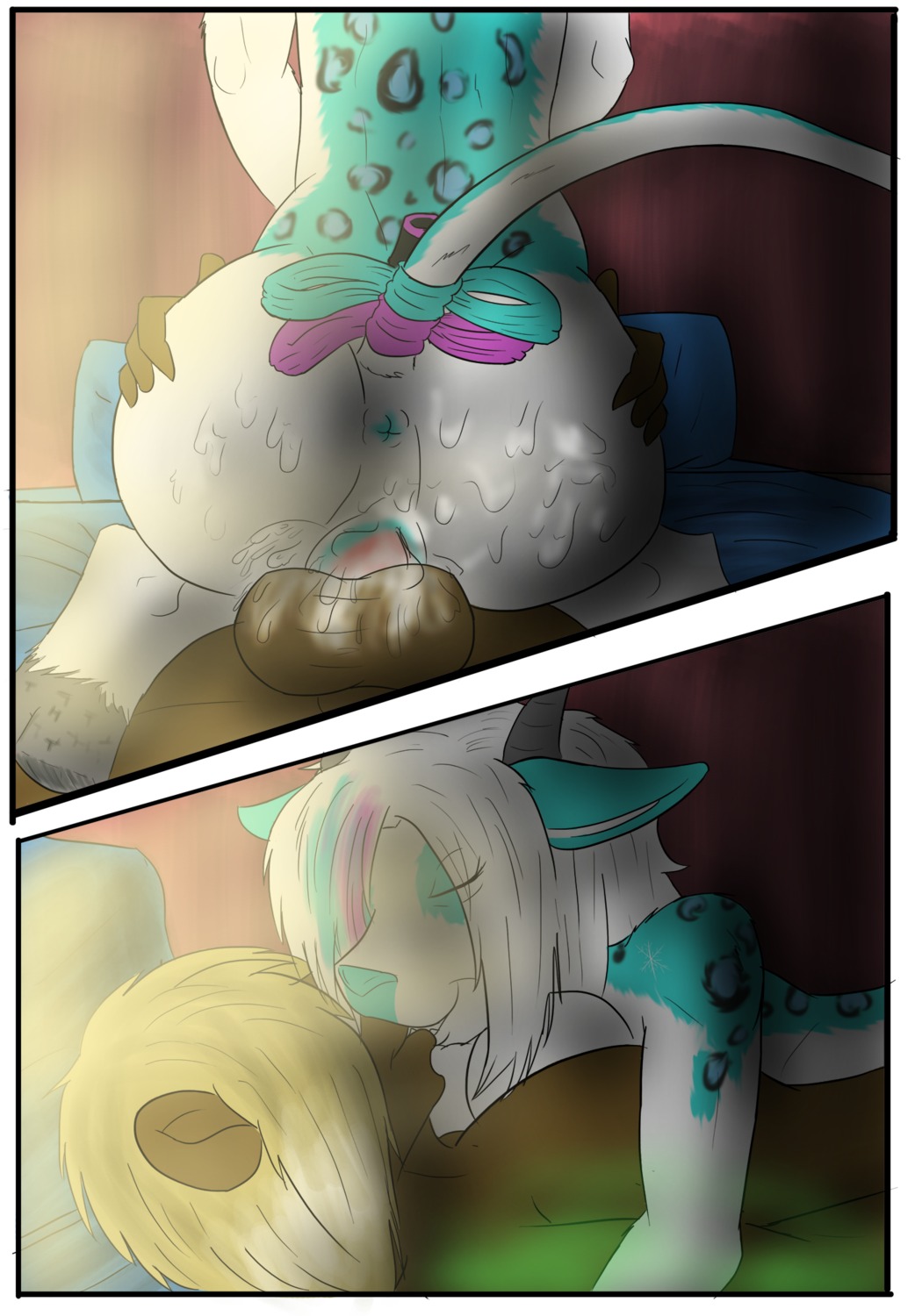 anthro anus bear bodily_fluids bovid bovine butt cattle comic cowgirl_position cum cum_in_vagina cum_inside curvy_figure digital_media_(artwork) duo e621 erection eyes_closed female from_front_position genital_fluids genitals hi_res horn kissing krista_komatsu lying makarimorph male male/female mammal nude on_back on_bottom on_top overweight penis sex spread_legs spreading straddling tail voluptuous vulva