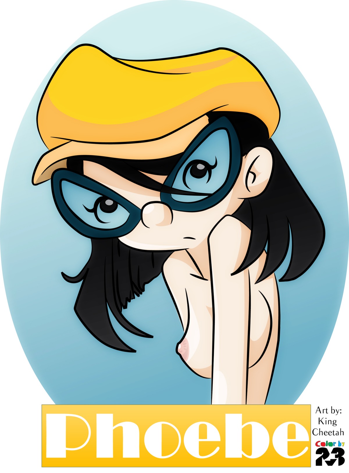 breasts character_name colored female female_only glasses hat hey_arnold! human king-cheetah mostly_nude nickelodeon nipples pale_skin phoebe_heyerdahl rule34 shon_howell solo tagme toony white_background