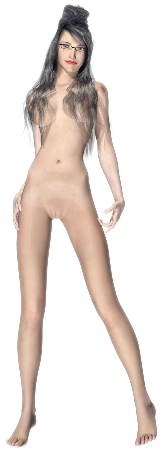 3d barefoot bayonetta bayonetta_(character) beauty_mark black_hair breasts feet female full_frontal_nudity glasses grey_eyes grey_hair hair_bun hair_up hand_on_hip high_resolution legs lipstick long_hair mature milf mole navel nipples nude pussy rule34 sega shaved_pussy simple_background skinny smile solo standing tall vagina very_long_hair