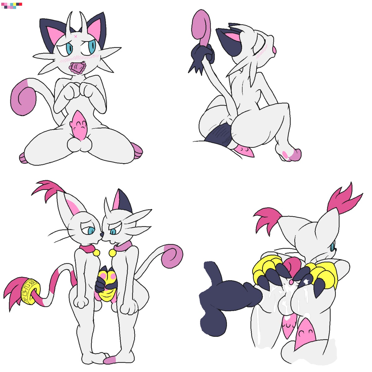 1:1 alternate_color anal anal_penetration animal_genitalia animal_penis anthro anthro_penetrated anthrofied anus backsack balls bandai_namco biped blush bodily_fluids butt clothing condom condom_in_mouth crossover cum cum_in_ass cum_inside cum_on_anus cum_on_balls cum_on_butt cum_on_gloves cum_on_penis cyanzangoose digimon digimon_(species) digimorph disembodied_penis duo e621 ear_tuft erection fan_character felid feline_genitalia feline_penis frottage fur gatomon generation_1_pokemon genital_fluids genitals glovejob gloves group group_sex handjob handwear hi_res holding_butt interspecies kneeling male male/male male_penetrated mammal masturbation meo_the_meowth meowth mouth_hold multiple_images nintendo object_in_mouth paw_gloves penetration penile penile_masturbation penile_spines penis penis_in_glove penises_touching pink_penis pokemon pokemon_(species) pokemorph sex sexual_barrier_device simple_background solo spread_anus spread_butt spreading standing threesome tom_the_gatomon tongue tongue_out trio tuft white_background white_body white_fur