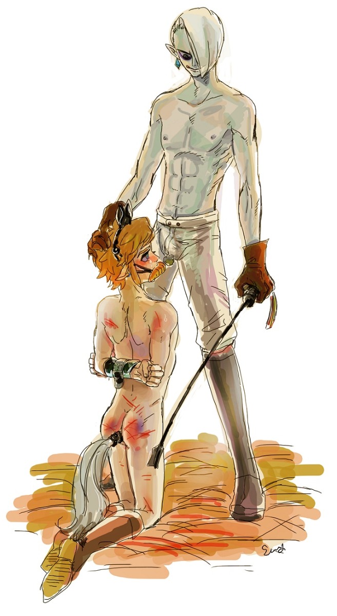 demon gay ghirahim hylian interracial link male male_only maledom malesub ponyplay riding_crop rule34 skyward_sword sword_spirit the_legend_of_zelda yaoi