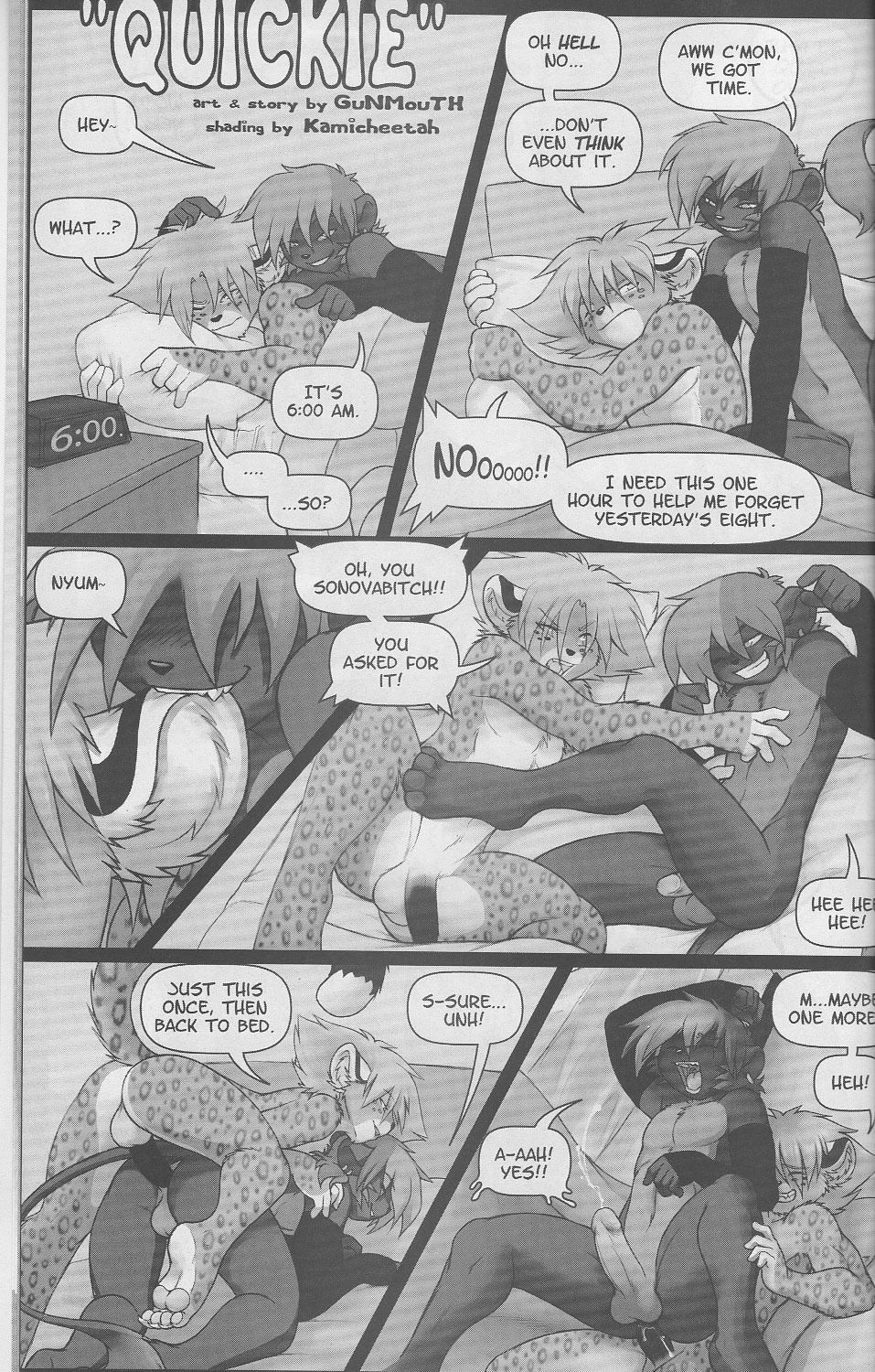 abraham_roddenbury anal anal_penetration anthro anthro_on_anthro anthro_penetrated anthro_penetrating anthro_penetrating_anthro backsack balls bed bedding bedroom blanket bodily_fluids butt clock comic cum cum_in_ass cum_inside cum_while_penetrated dowel_roddenbury duo e621 ejaculation english_text erection eyes_closed felid fur furniture genital_fluids genitals gunmouth hair hands-free hi_res inside interspecies jaguar lion lying male male/male male_penetrated male_penetrating male_penetrating_male mammal monochrome nude open_mouth orgasm pantherine penetration penile penile_penetration penis penis_in_ass pillow profanity sex smile teeth text