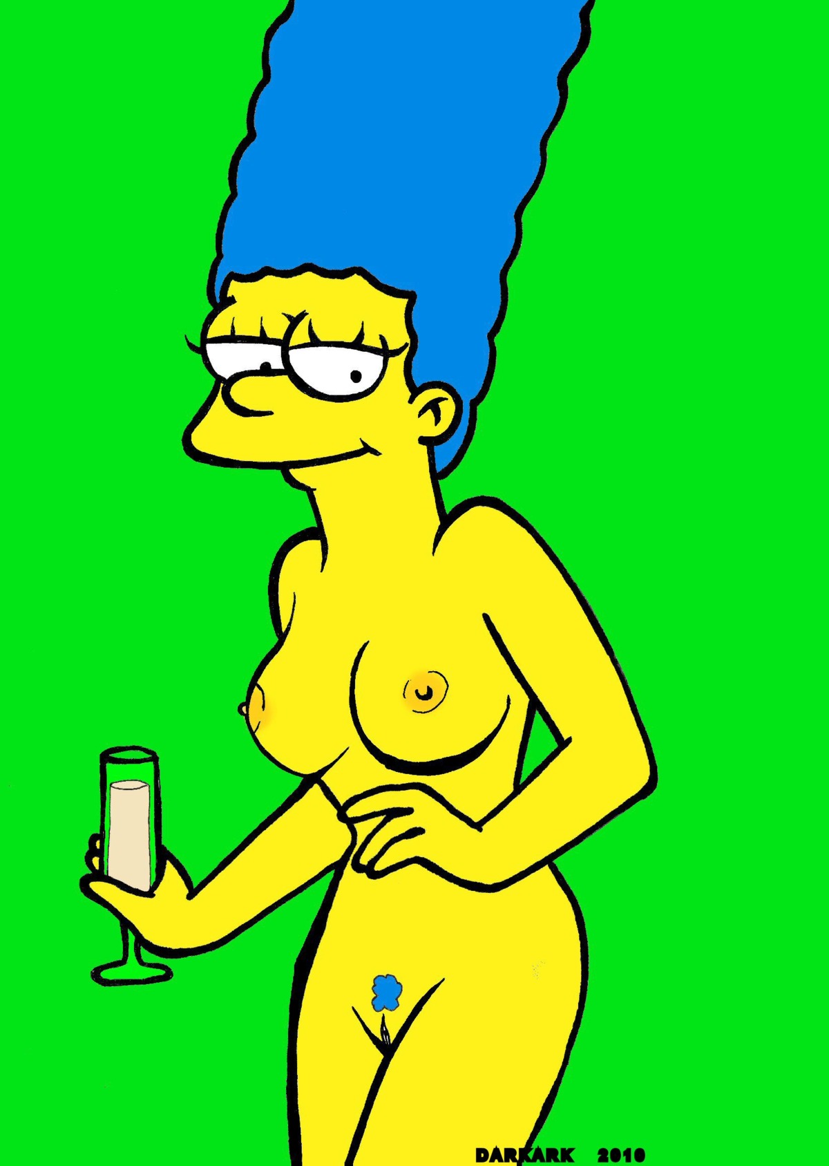 breasts color darkark07 female female_only human marge_simpson nipples nude pussy rule34 solo standing tagme the_simpsons vulva