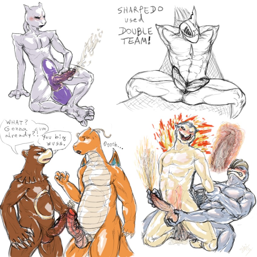 1:1 2_penises abs anal anal_penetration animal_genitalia animal_penis anthro ball_fondling balls bear blush bodily_fluids claws cum cum_in_ass cum_inside cumshot dragonite duo e621 ejaculation english_text erection felid fire fondling frottage generation_1_pokemon generation_2_pokemon generation_3_pokemon genital_fluids genitals hands_behind_head humanoid_genitalia humanoid_penis legendary_pokemon machamp male mammal masturbation membrane_(anatomy) membranous_wings mewtwo multi_genitalia multi_penis nintendo orange_body orange_skin orgasm penetration penile penile_masturbation penis penises_touching pokemon pokemon_(species) sex sharpedo sketch solo tail text typhlosion ursaring wings yellowpower