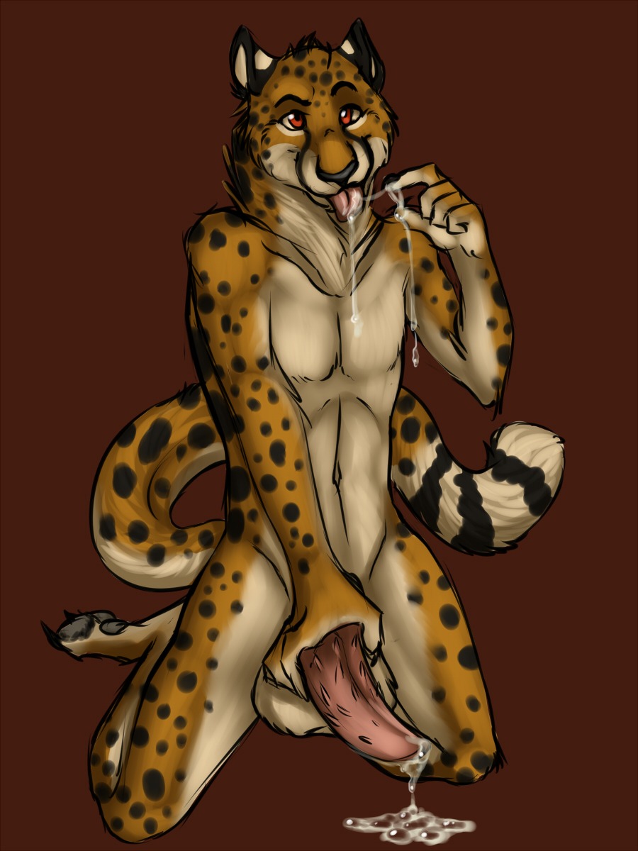 3:4 anthro balls biceps big_balls big_penis biped black_body black_fur black_nose bodily_fluids brown_body brown_fur cheetah claws cum cum_in_mouth cum_in_own_mouth cum_in_self cum_inside cum_on_self cum_string demoniccompendium dripping e621 erection felid feline fur genital_fluids genitals hi_res jasiri kneeling leaking licking male mammal markings masturbation muscular muscular_anthro muscular_male navel nude pawpads paws pecs penile penile_masturbation penile_spines penis pose precum presenting red_eyes solo spots tan_body tan_fur toe_claws tongue tongue_out