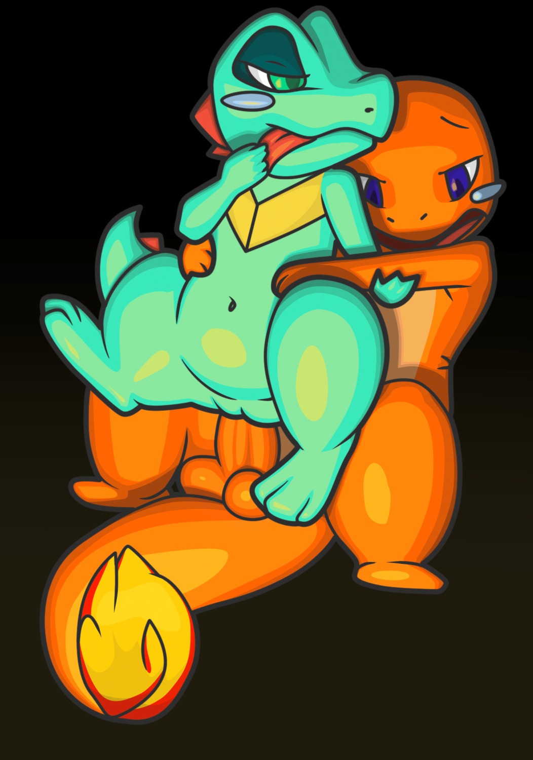 3_fingers 3_toes average balls blue_body blue_skin bodily_fluids chair_position charmander classified-crud duo e621 erection feet female female_penetrated feral feral_on_feral fingers fire flaming_tail from_behind_position generation_1_pokemon generation_2_pokemon genitals green_eyes half-closed_eyes hi_res interspecies lizard male male/female male_penetrating male_penetrating_female narrowed_eyes navel nintendo nude on_lap open_mouth orange_body orange_skin penetration penile penile_penetration penis penis_in_vagina pokemon pokemon_(species) purple_eyes reptile romantic romantic_couple scalie sex simple_background sitting sitting_on_lap sweat tail toes tongue tongue_out totodile vaginal vaginal_penetration vulva