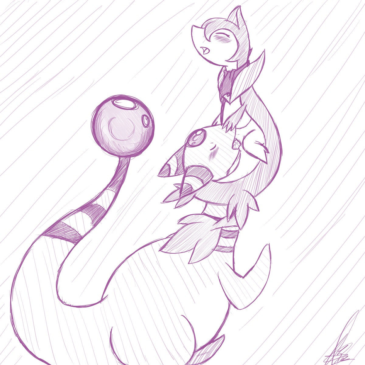 2012 ampharos fellatio feral insertion interspecies male male_only monochrome multiple_males nintendo nude oral penis pokemon pokemon_(species) rule34 servine shikaro size_difference sketch yaoi