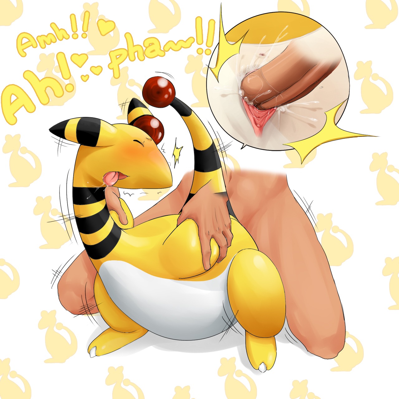 1:1 all_fours ampharos bestiality blush bodily_fluids clitoris close-up cum cum_in_vagina cum_inside doggystyle dominant duo e621 ejaculation erection eyes_closed faceless_character faceless_male female female_on_human female_penetrated feral feral_penetrated from_behind_position generation_2_pokemon genital_fluids genitals heart_symbol hi_res human human_on_feral human_penetrating human_penetrating_feral interspecies larger_dom larger_male male male/female male_on_feral male_penetrating male_penetrating_female mammal nintendo orgasm penetration penile penile_penetration penis penis_in_vagina pokemon pokemon_(species) pokemon_speak pokephilia sex shiroisora size_difference smaller_female smaller_penetrated spasm tail text vaginal vaginal_fluids vaginal_fluids_on_penis vaginal_penetration vaginal_squirting vaginal_squirting_while_penetrated vulva yellow_body yellow_skin