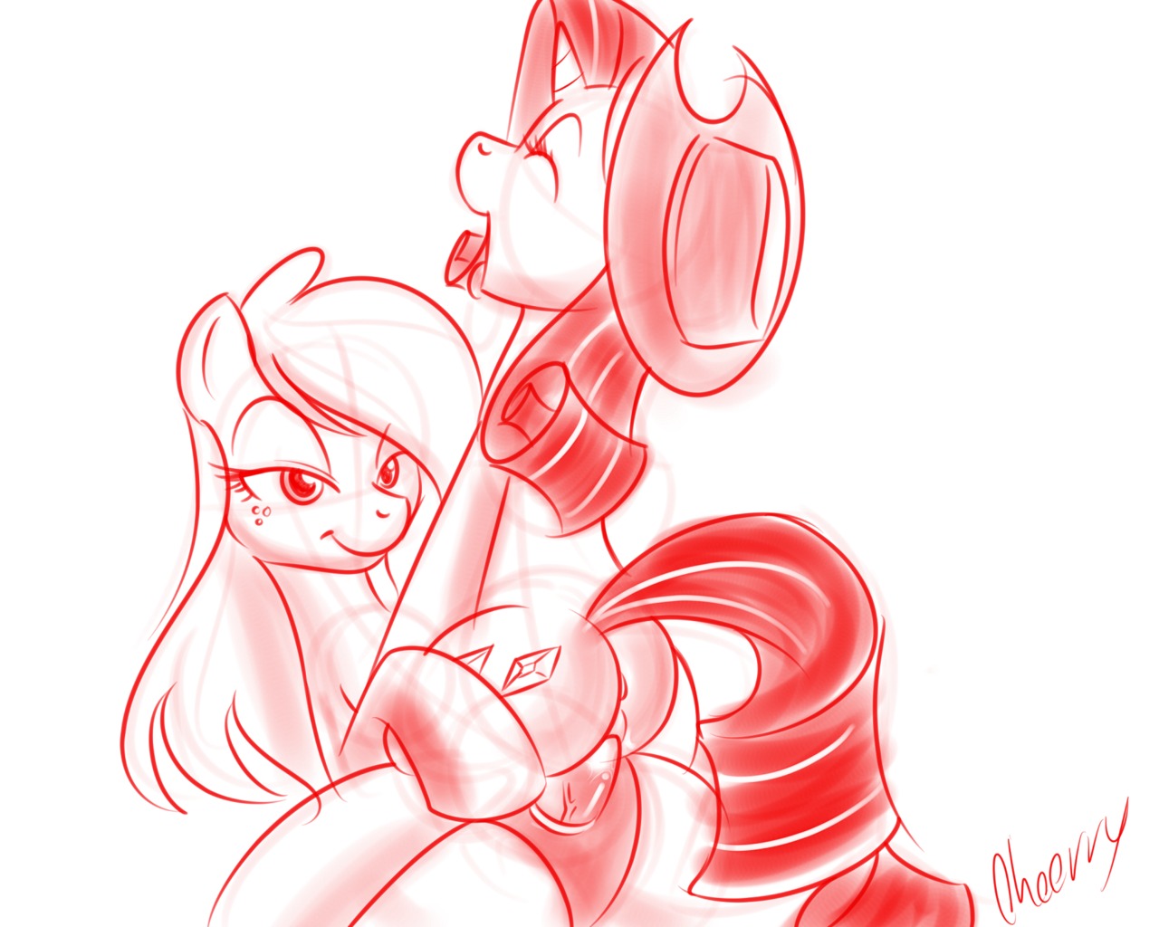 applejack_(mlp) earth_pony equine female female_only feral friendship_is_magic fur horse kloudmutt multiple_females my_little_pony pony rarity_(mlp) rule34 smooth_skin unicorn yuri