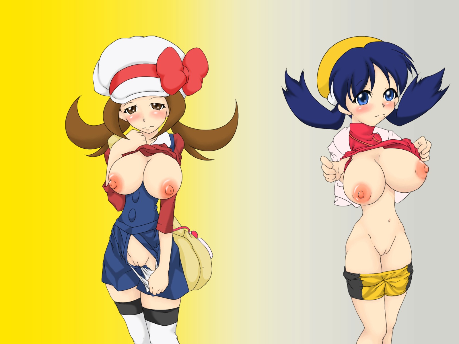 female kris_(pokemon) lyra_(pokemon) nintendo pokemon pokemon_gsc pokemon_hgss rule34