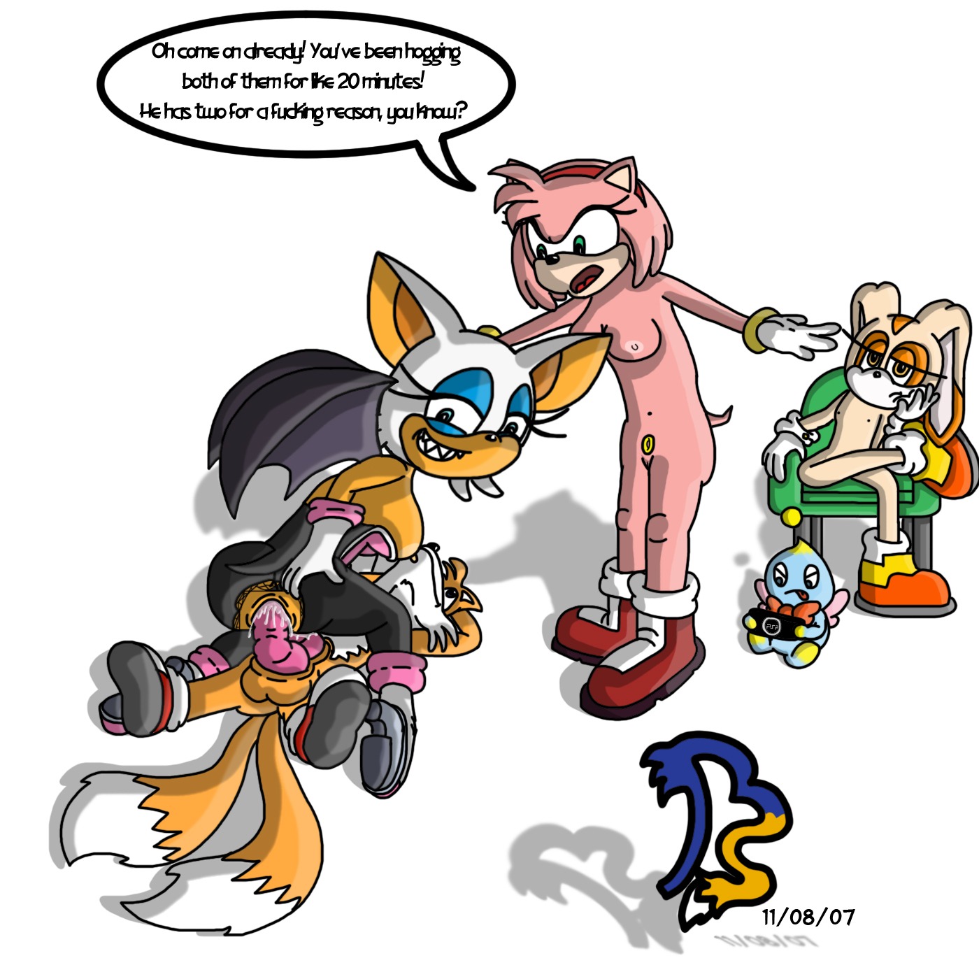 2007 amy_rose anthro bat blargsnarf canine chao_(sonic) cheese_the_chao cub female fox fur hedgehog lagomorph male mammal orange_fur penis pink_fur rabbit rouge_the_bat rule34 sega sex sonic_(series) sonic_the_hedgehog_(series) straight tails tails_the_fox tan_fur white_fur young