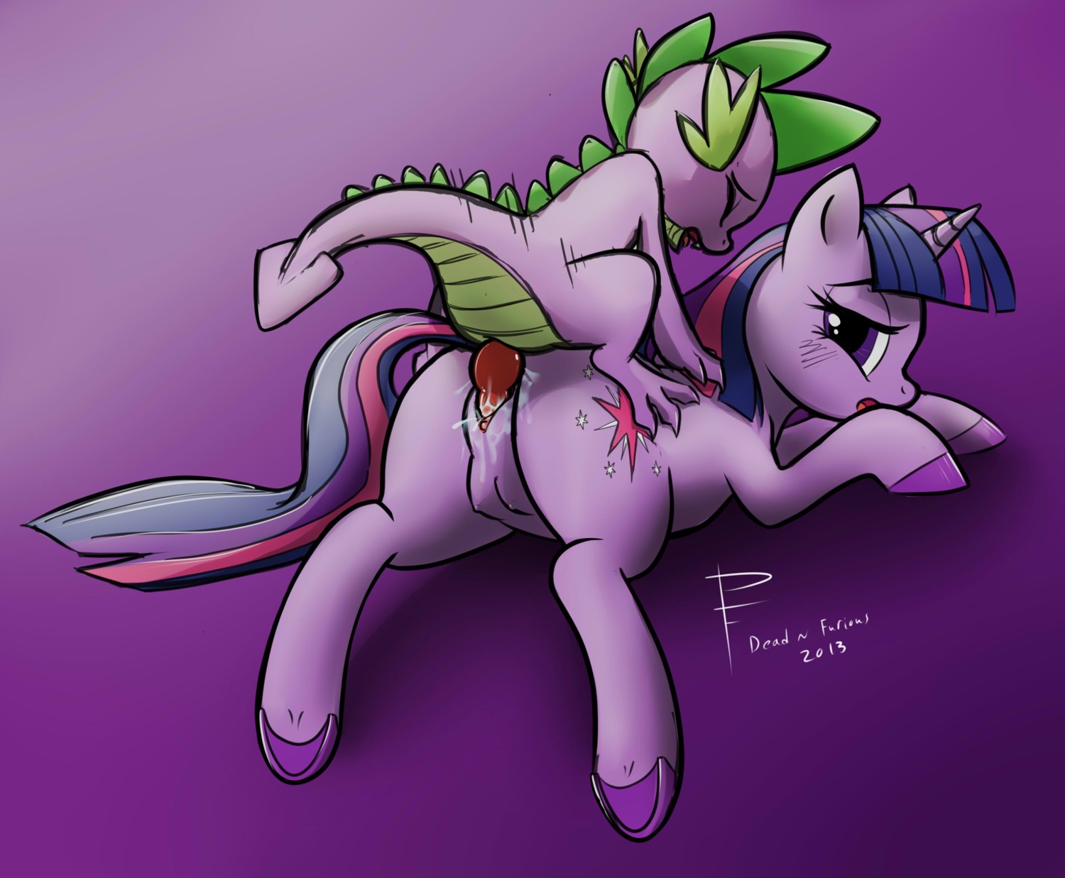 2013 all_fours bent_over cutie_mark doggystyle dragon duo e621 equid equine erection eyes_closed female female_penetrated feral friendship_is_magic from_behind_position fur genitals gradient_background hair half-closed_eyes hasbro hi_res horn interspecies knot lichfang looking_back lying male male/female male_penetrating male_penetrating_female mammal multicolored_hair my_little_pony mythological_creature mythological_equine mythological_scalie mythology narrowed_eyes nude open_mouth penetration penile penile_penetration penis penis_in_vagina perching_position pseudo_incest_(lore) purple_body purple_eyes purple_fur purple_hair scalie sex simple_background spike_(mlp) sploot tail teats twilight_sparkle_(mlp) two_tone_hair unicorn vaginal vaginal_penetration vulva young