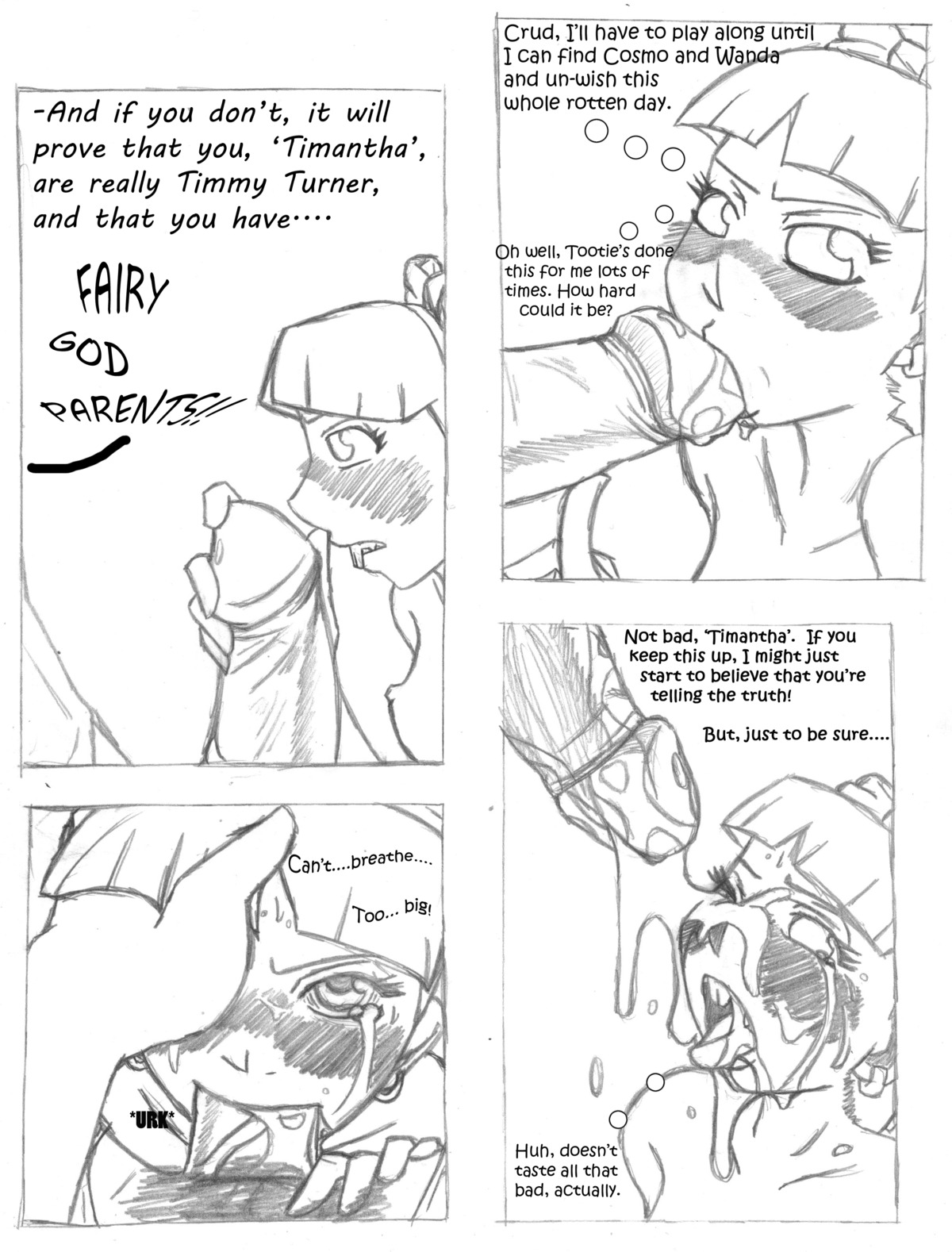 1girls blush bow canon_genderswap comic crocface cum denzel_crocker dialog english_text erection fellatio female femsub genderswap greyscale hair hoop_earrings human humanoid insertion male monochrome nude open_eyes oral oral_insertion oral_sex penis ponytail rule34 rule_63 straight straight_hair text the_fairly_oddparents tied_hair timantha timmy_turner