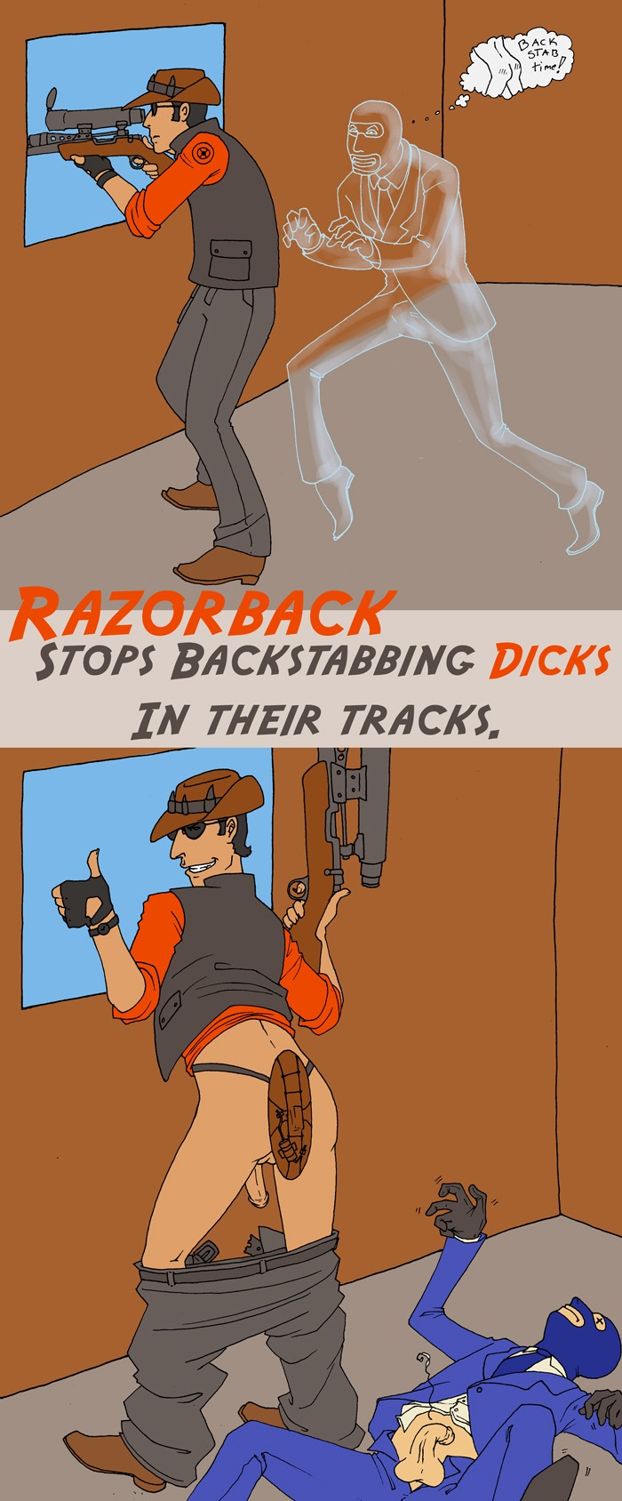 2boys 2d comedy comic english_text human human_male human_only humor male male_only rule34 sniper_(team_fortress_2) spy_(team_fortress_2) team_fortress_2 text yaoi