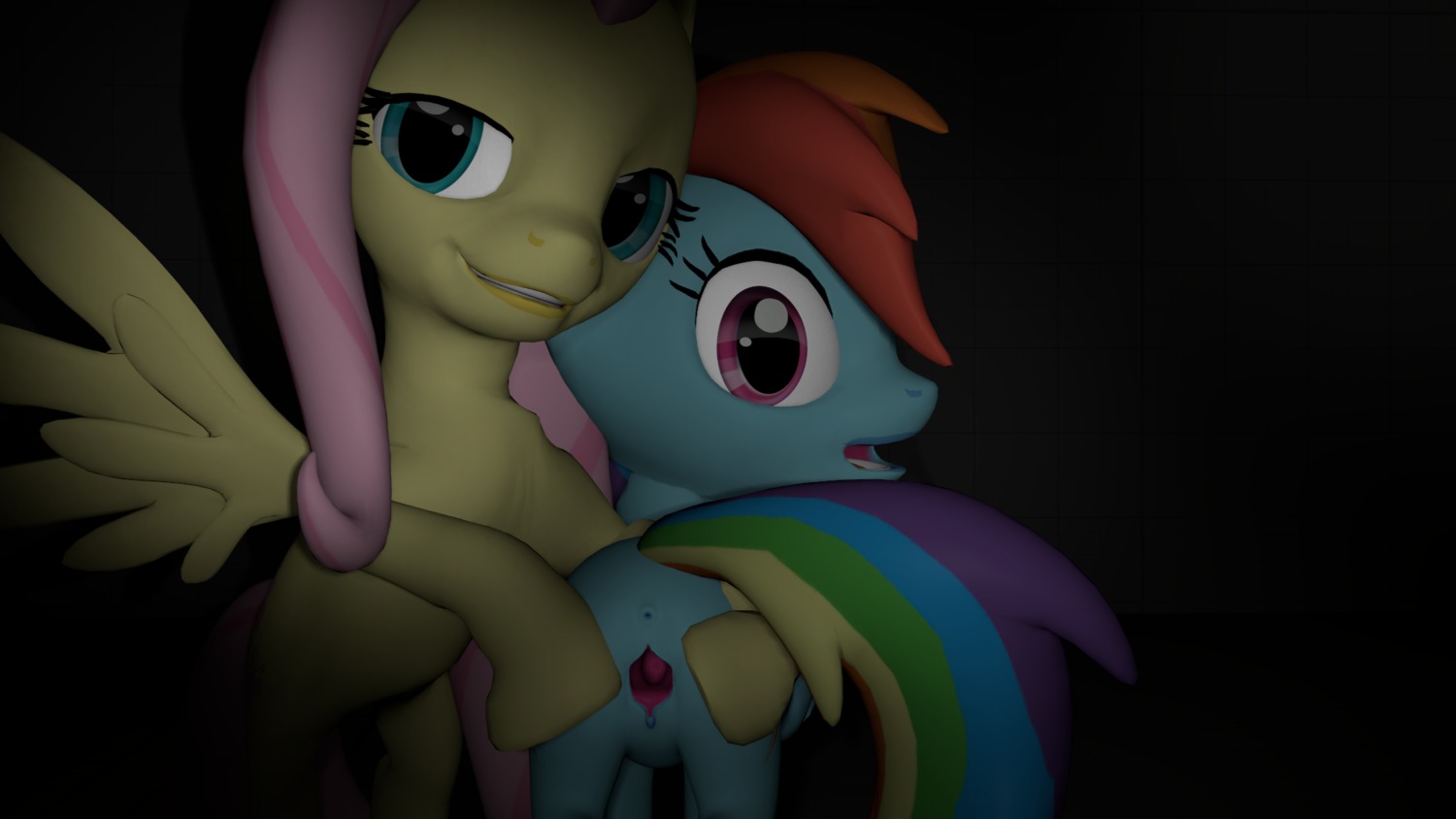 16:9 3d_(artwork) anus blue_body blue_feathers blue_fur cervix digital_media_(artwork) duo e621 equid equine feathered_wings feathers female fluttershy_(mlp) friendship_is_magic fur garry's_mod genitals hair hasbro hi_res mammal mr.tektite multicolored_hair my_little_pony mythological_creature mythological_equine mythology pegasus presenting puckered_anus rainbow_dash_(mlp) rainbow_hair source_filmmaker_(artwork) vulva widescreen wings yellow_body yellow_feathers