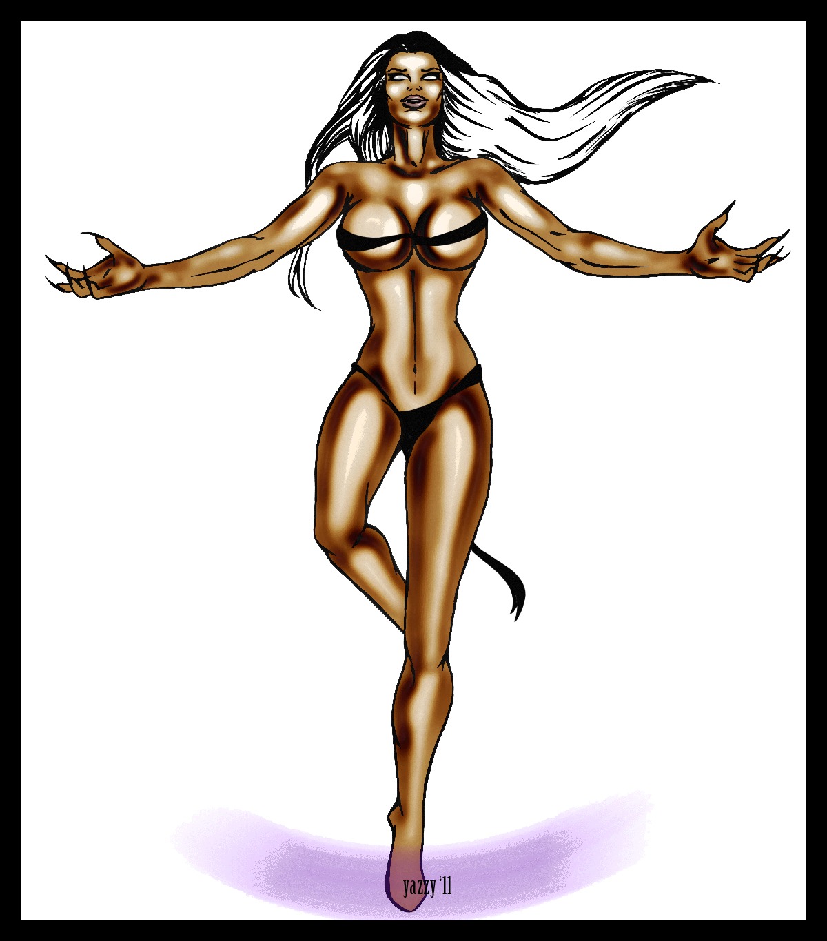 1girls 2011 2d female female_only milf mortal_kombat rule34 sindel solo tagme yazzy