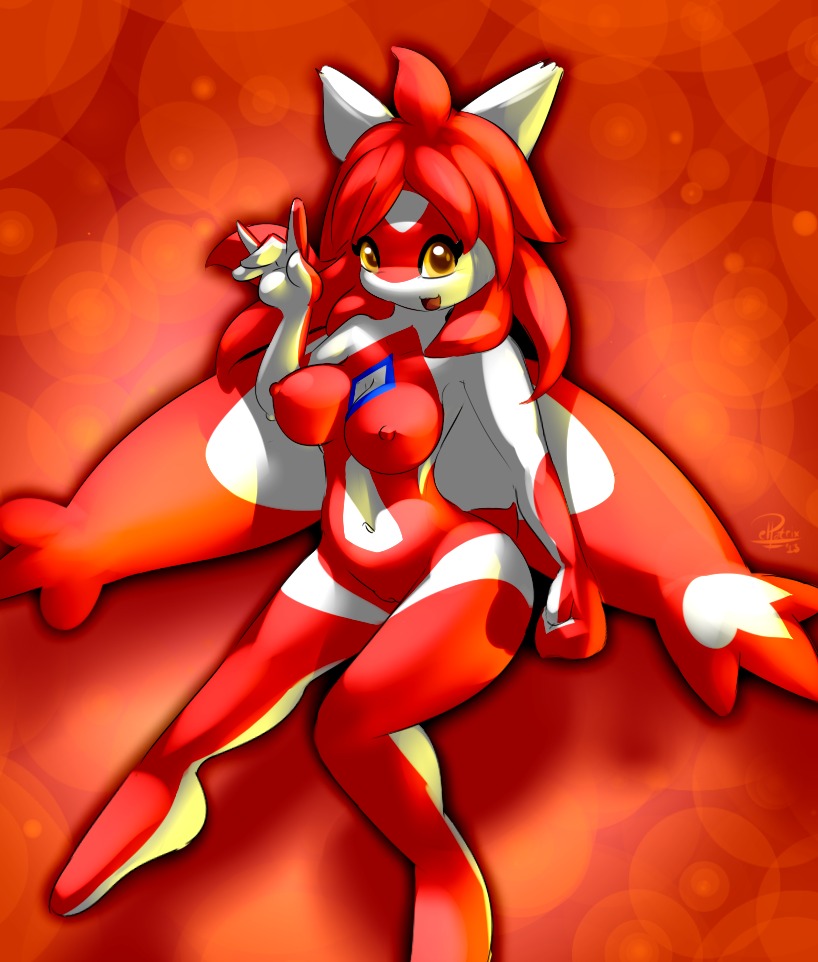 2013 5_fingers :d anthro anthrofied biped breasts digital_media_(artwork) e621 elpatrixf eyelashes feet female fingers fist generation_3_pokemon genitals latias legendary_pokemon navel nintendo nipples non-mammal_nipples nude open_mouth pokemon pokemon_(species) pokemorph raised_arm red_background red_body red_nipples red_skin shadow simple_background smile solo vulva white_body white_skin yellow_eyes