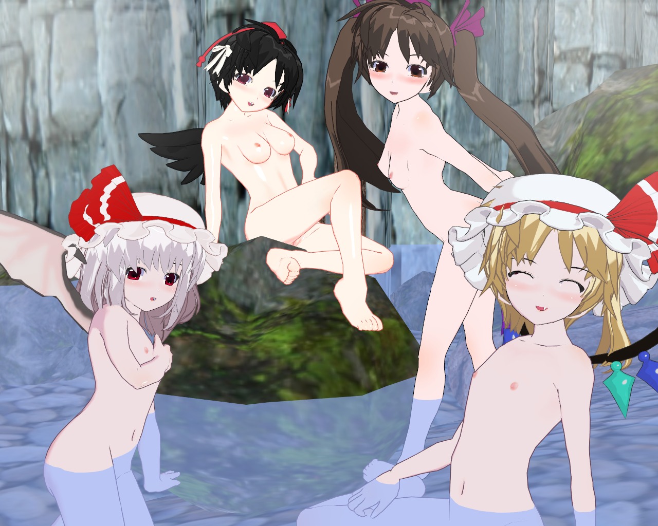 female flandre_scarlet hatate_himekaidou remilia_scarlet rule34 shameimaru_aya touhou
