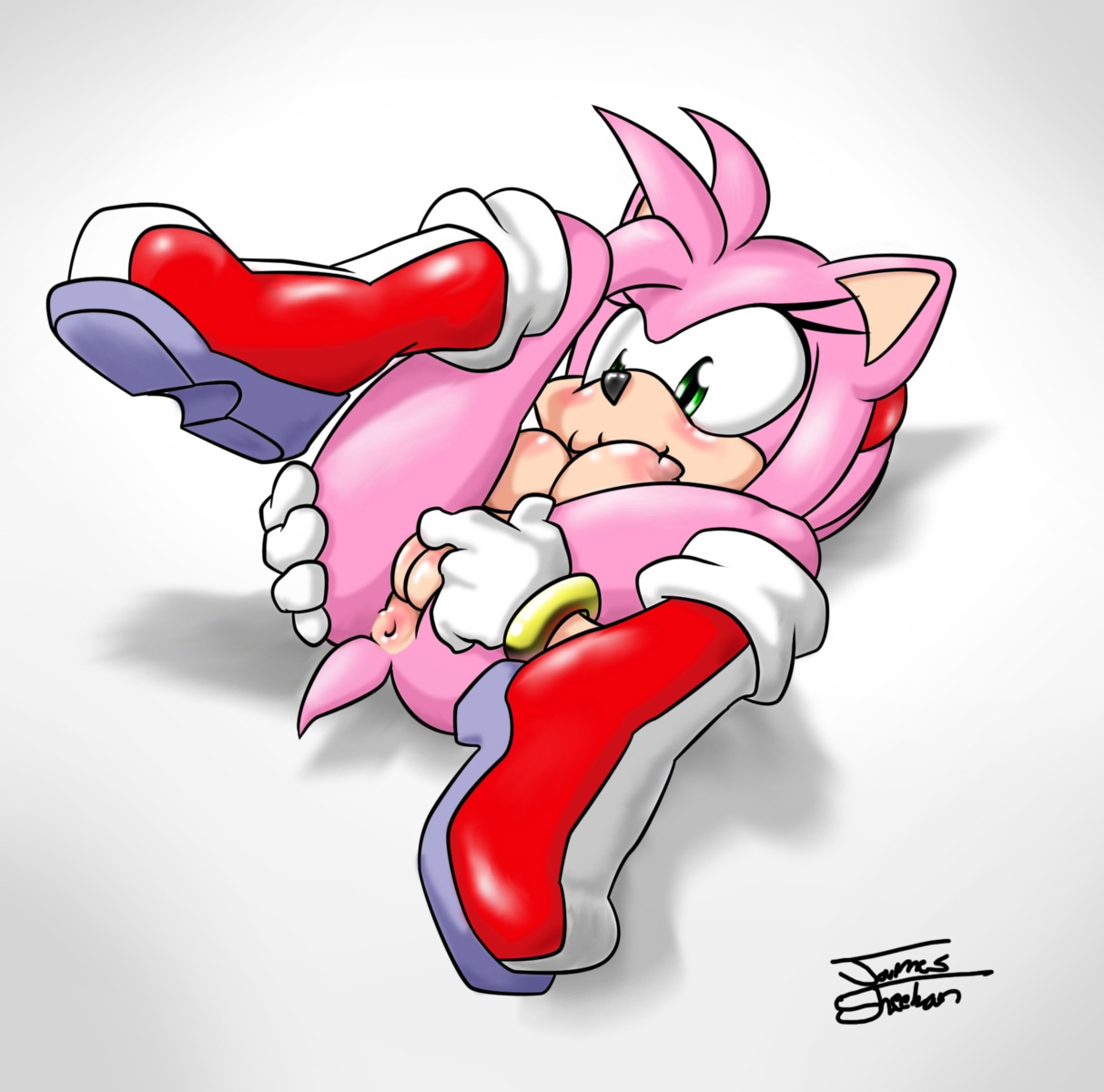 amy_rose anthro anus beige_skin color female female_only fur furry hedgehog pink_fur rule34 sega skin solo sonic_(series) straight_hair