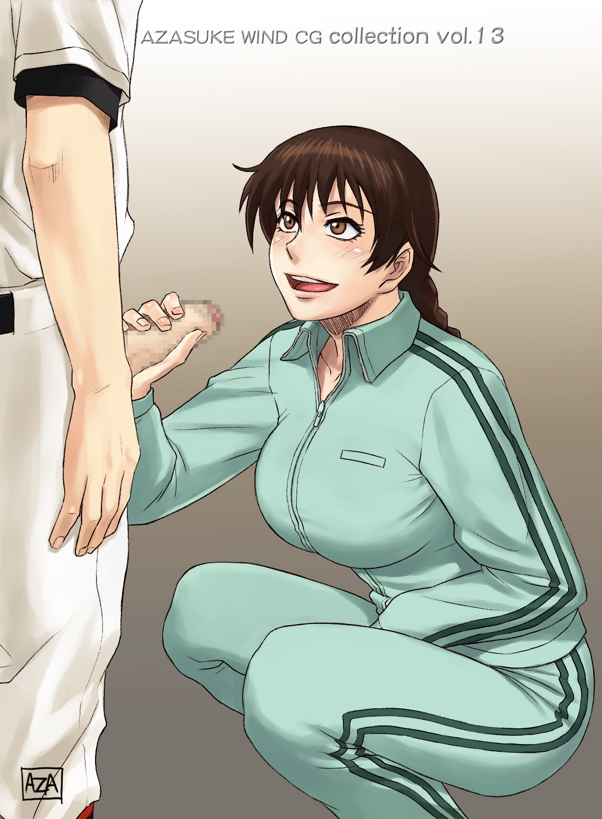 azasuke censored handjob highres male momoe_maria ookiku_furikabutte penis rule34