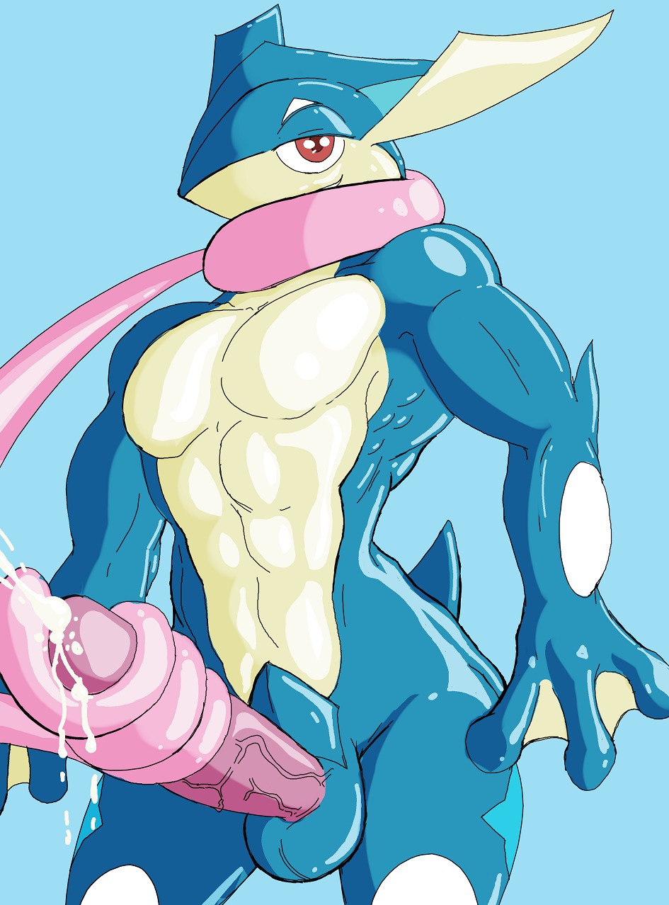 3_fingers abs amphibian anthro autofellatio autotonguejob balls biceps biped blue_background bodily_fluids cum cum_on_own_tongue cum_on_penis cum_on_self cum_on_tongue cumshot dark-moltres e621 ejaculation erection fingers generation_6_pokemon genital_fluids genitals glistening greninja happy hi_res humanoid_genitalia humanoid_penis long_tongue looking_at_viewer male manly masturbation membrane_(anatomy) muscular muscular_anthro muscular_male ninja nintendo nude oral oral_masturbation orgasm pecs penile penile_masturbation penis pink_penis pokemon pokemon_(species) prehensile_tongue presenting red_eyes self_taste shadow simple_background smile solo standing tongue tongue_out vein warrior webbed_hands