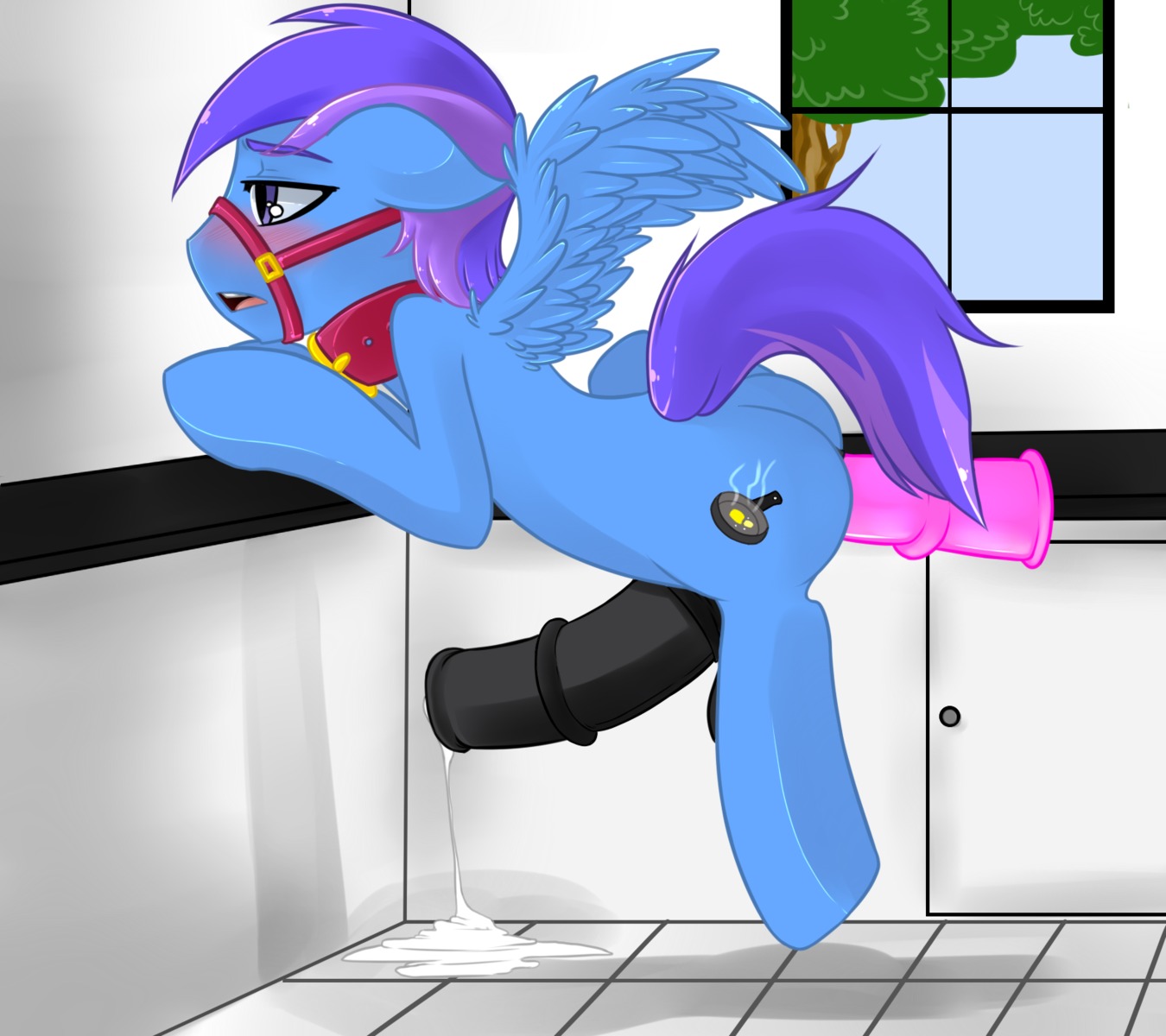 2013 anal anal_masturbation anal_penetration animal_dildo animal_genitalia animal_penis animal_sex_toy blue_eyes bluepencil blush bo_(ask-bo-stuff) bodily_fluids bridle collar cum cutie_mark dildo e621 equid equine equine_dildo equine_genitalia equine_penis erection fan_character feathered_wings feathers feral genital_fluids genitals hasbro hi_res inside male mammal masturbation my_little_pony mythological_creature mythological_equine mythology pegasus penetration penis pink_blush purple_eyes sex_toy solo tail toying_self wings