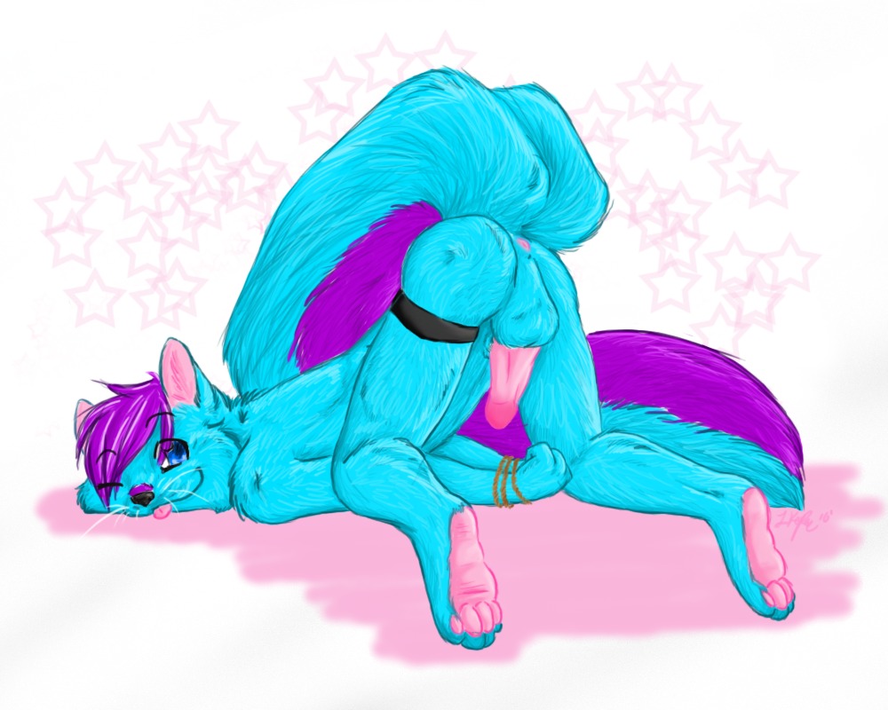 5:4 anthro balls bdsm biped e621 erection feet genitals hair hindpaw iko ikorane male mammal mephitid nude pawpads paws penis pink_pawpads purple_hair simple_background skunk solo striped_skunk tail white_background winder_(winder)