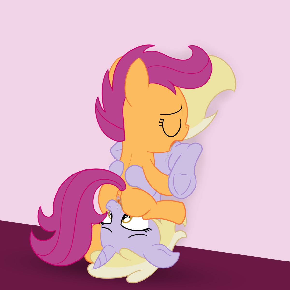 1:1 69_position absurd_res anus cunnilingus dinky_hooves_(mlp) dtcx97 duo e621 equid equine female female/female feral feral_on_feral friendship_is_magic fur genitals hasbro hi_res horn mammal my_little_pony mythological_creature mythological_equine mythology oral orange_body orange_fur scootaloo_(mlp) sex tail unicorn vaginal vulva young young_feral young_on_young