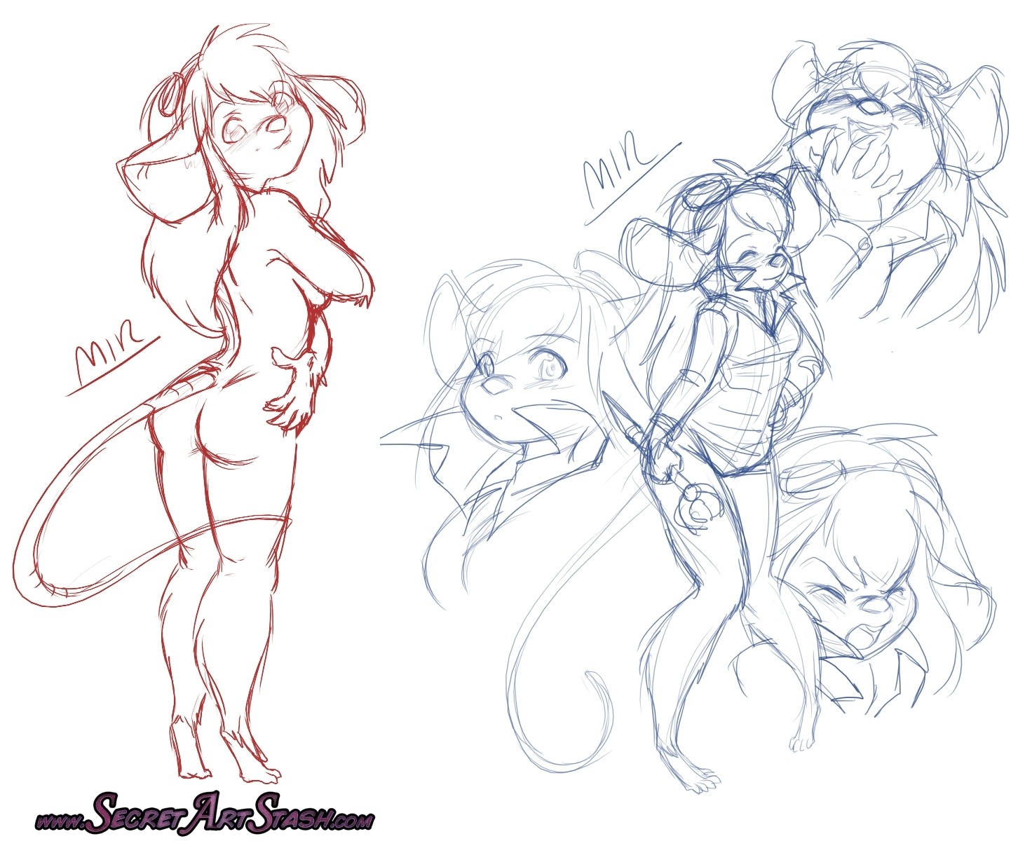 anthro anthrofied chip_'n_dale_rescue_rangers disney female gadget_hackwrench miranda_leigh monochrome mouse rodent rough_sketch rule34 sketch