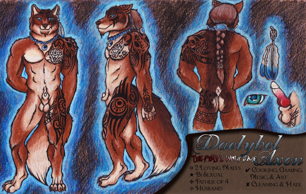animal_genitalia animal_penis anthro braided_hair butt cajun canid canine canine_genitalia canine_penis canis crescent_moon daelyhelaxon e621 ear_piercing erection feathers genitals hair jewelry knot male mammal model_sheet moon necklace nude penis penis_tip piercing red_wolf sheath side_view solo tail tattoo traditional_media_(artwork) wolf