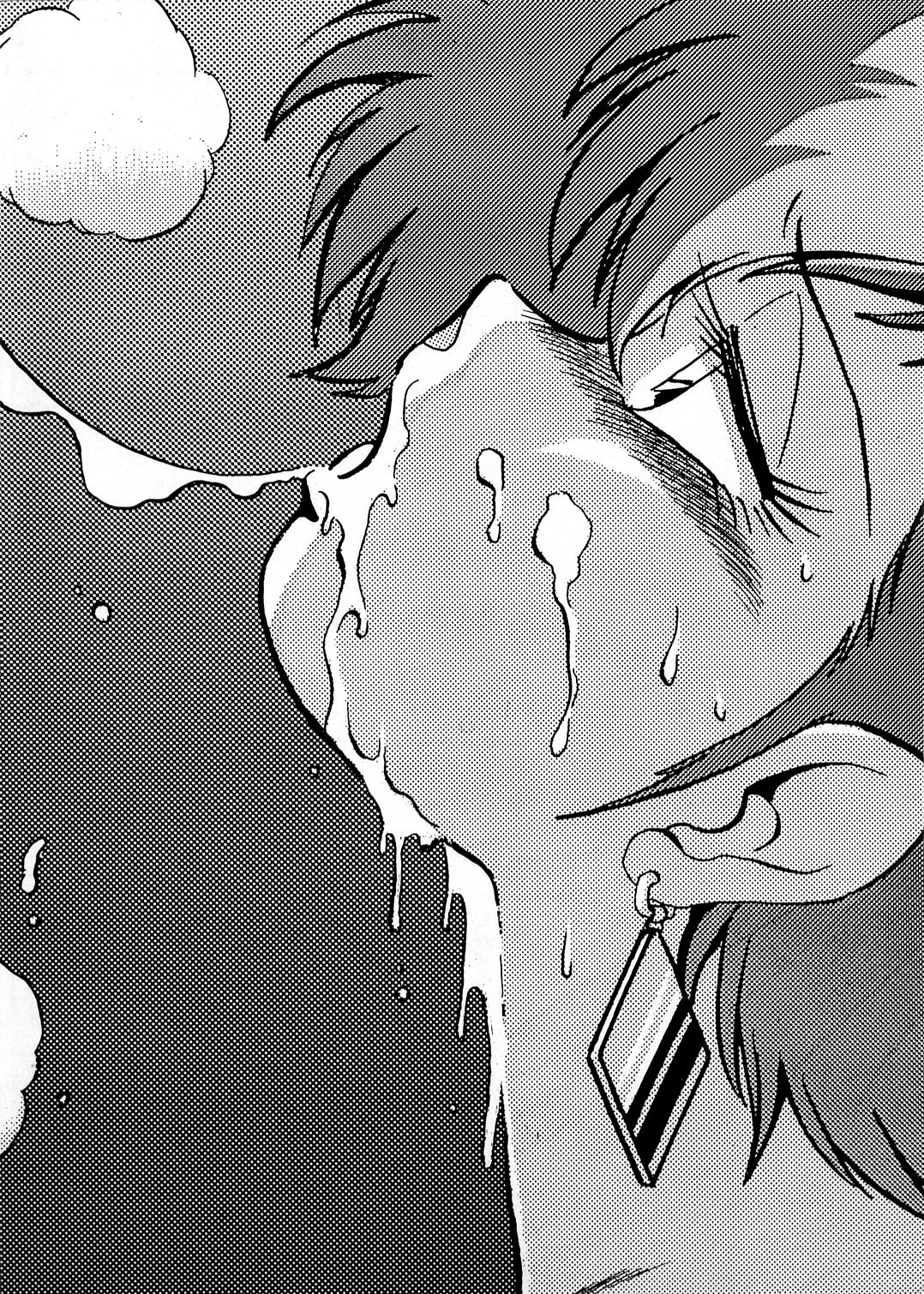 1980s 1989 1girls cum dirty_pair female greyscale headband human kei_(dirty_pair) manabe_jouji monochrome rule34 short_hair solo_focus straight_hair tomboy