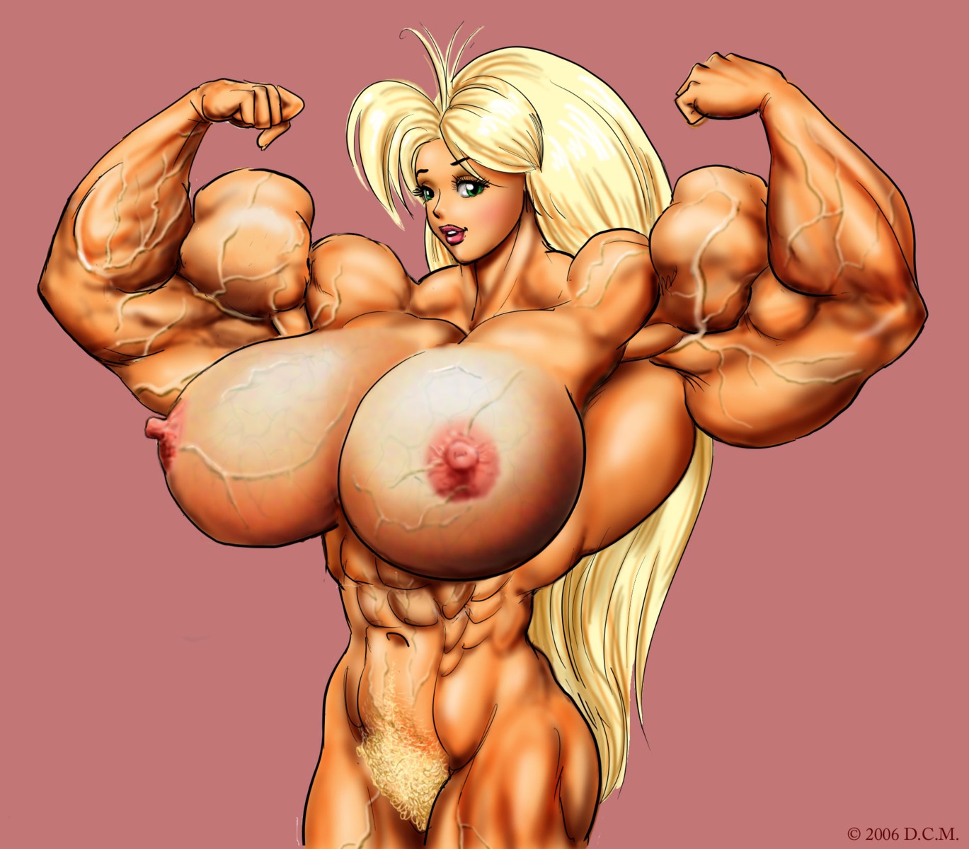 2006 abs big_breasts blonde_hair breasts dcmatthews extreme_muscles female green_eyes milf mom mommy_kink muscle_mommy muscles muscular muscular_female nipples nude pubic_hair rule34 tetsuko veins