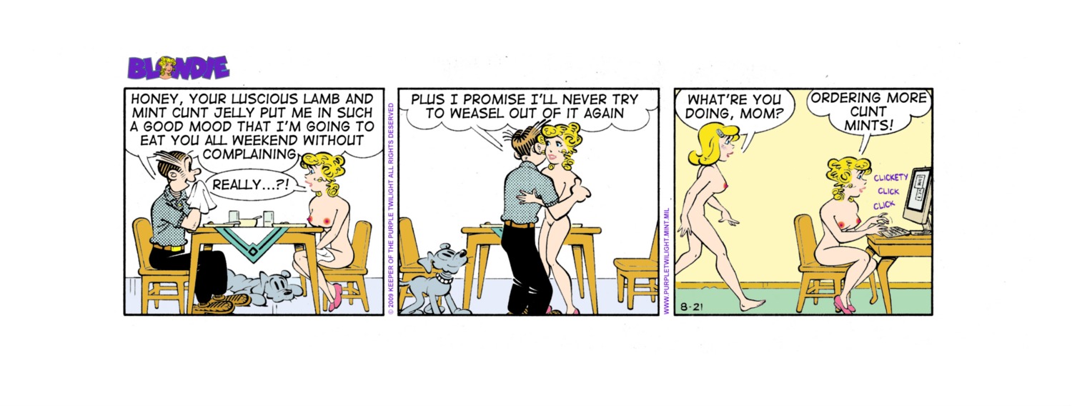 blondie_(comic) blondie_bumstead clothing comic comic_strip cookie_bumstead dagwood_bumstead daisy_bumstead edit female human nude rule34