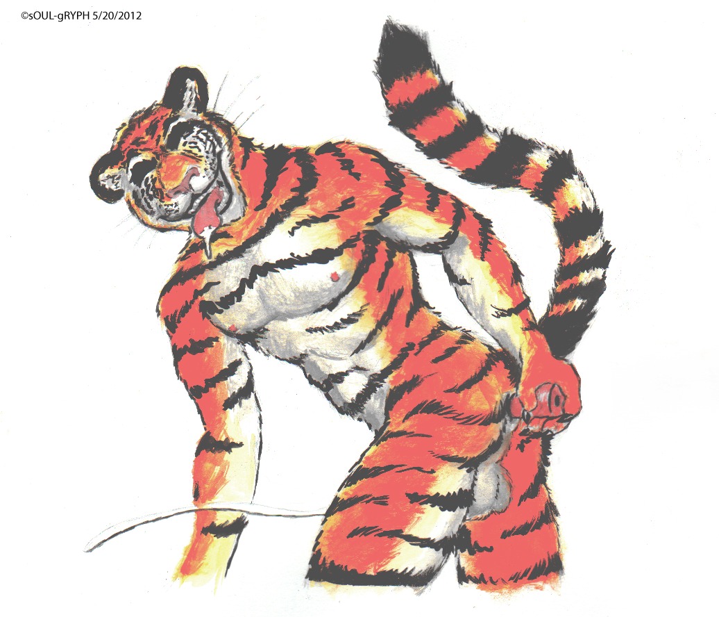 anal anal_masturbation anal_penetration anthro anus backsack balls biped bodily_fluids butt cum dildo e621 felid front_view genital_fluids genitals leaning leaning_forward male mammal masturbation painting_(artwork) pantherine penetration portrait sex_toy side_view solo soulgryph standing stripes tail three-quarter_portrait tiger toying_self traditional_media_(artwork) traditional_painting_(artwork) traditional_watercolor_(artwork) watercolor_(artwork)