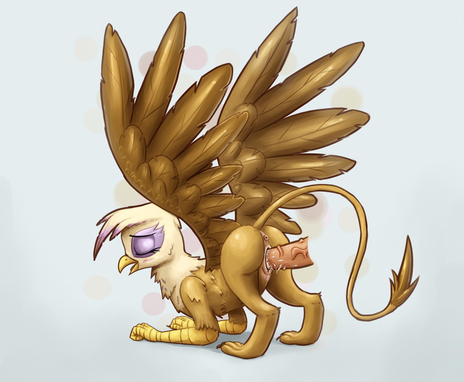 all_fours anus ass_up avian beak blush bodily_fluids butt cum disembodied_penis doggystyle duo e621 erection eyes_closed feathered_wings feathers female female_penetrated feral friendship_is_magic from_behind_position genital_fluids genitals gilda_(mlp) gryphon hasbro hi_res male male/female male_penetrating male_penetrating_female my_little_pony mythological_avian mythological_creature mythology nude open_mouth penetration penile penile_penetration penis penis_in_vagina polkin puffy_anus sex spread_wings tail tongue vaginal vaginal_fluids vaginal_penetration vein veiny_penis vulva wings