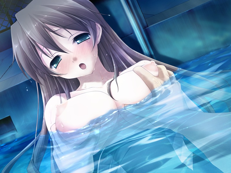 blush breast_grab breasts female kanekiyo_miwa natsu_no_ame rule34 water
